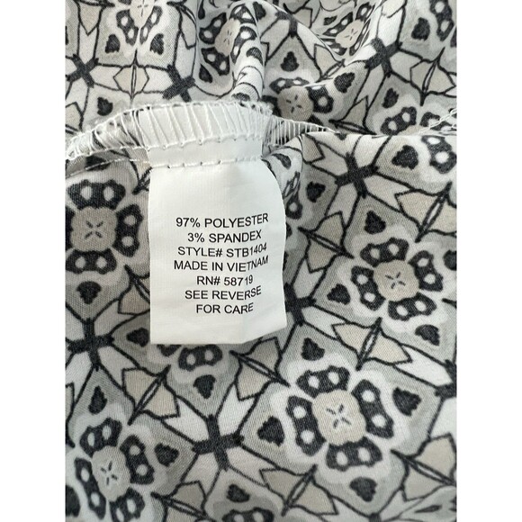 Notations Blouse Size XL Button Neck Roll Tab Sleeve Top Multicolored V Neck - Picture 7 of 9